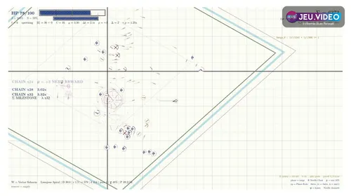 Visuel officiel de P vs NP : Proof by Combat avec une arène néon et des trajectoires de projectiles mathématiques