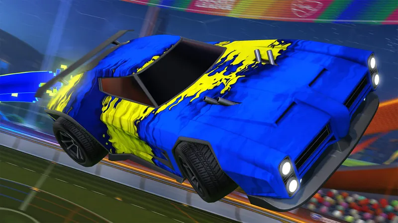 Voiture Rocket League sur le mur avec trajectoire inclinée pour vérifier la lisibilité des contrôles aériens débutant