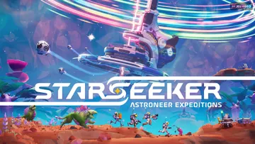Key art officiel de STARSEEKER avec l’équipage et la station ESS Starseeker