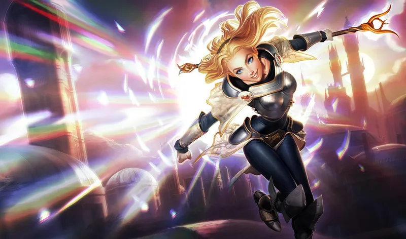 League of Legends displays Lux and her bright mage effects