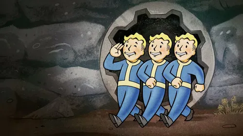 Fallout 76, Vault Boy dans un décor post-apocalyptique