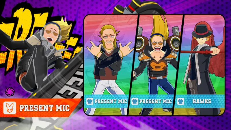 My Hero Ultra Rumble Saison 17 montrant Present Mic et son Battle Style D.J. Board