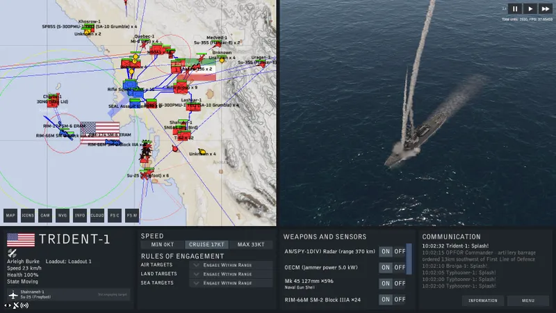Battlespace Command avec combat moderne et unités coordonnées à grande échelle
