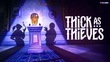 Key art officiel de Thick As Thieves avec deux voleurs dans Kilcairn