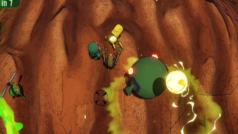 Squirterzz : visuel officiel de gameplay illustrant les informations joueur de la section 2