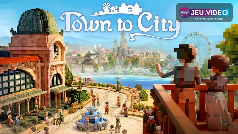Town to City date de sortie avec village méditerranéen voxel et logo officiel