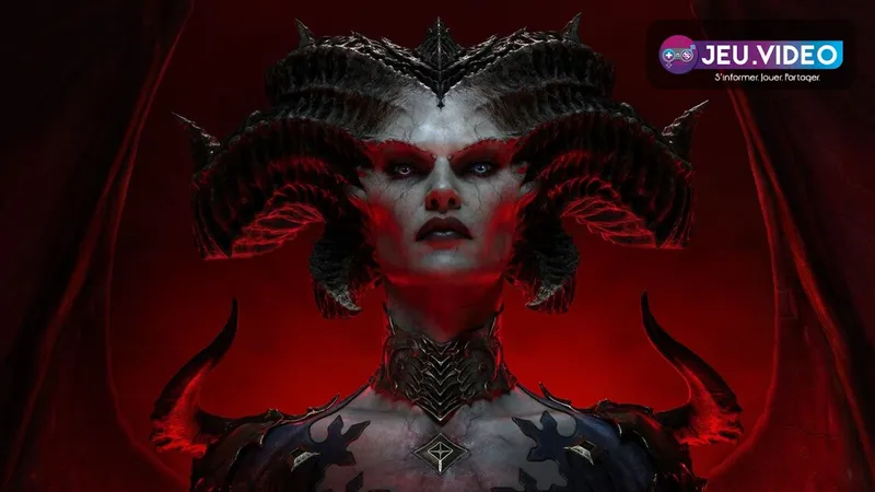 Lilith sur le visuel officiel de Diablo IV pour illustrer un personnage débutant vers le niveau 70