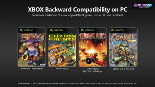 Xbox Backward Compatibility Game Pass et quatre classiques Xbox sur PC