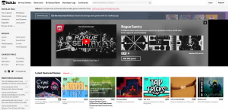Itch.io frontpage