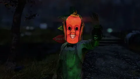 Fallout 76 Bratsnacht avec un masque lumineux au cœur de Fasnacht