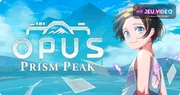 OPUS Prism Peak PS5 trailer officiel avec logo et héroïne dans un champ bleu