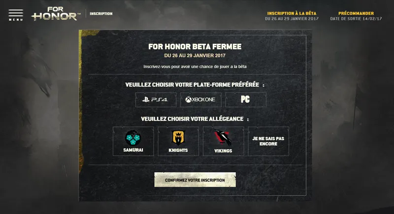 Inscription Beta for honor