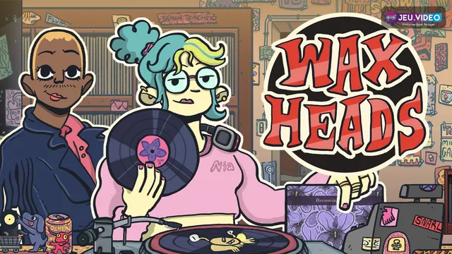 Wax Heads sortie montrant le comptoir de Repeater Records et le logo du jeu