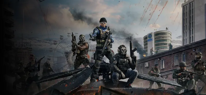 Image officielle de Call of Duty : Warzone montrant un opérateur visant sur un champ de bataille
