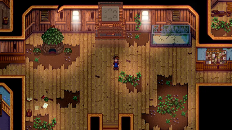A wide Stardew Valley landscape view used to judge the amount of visible map space.