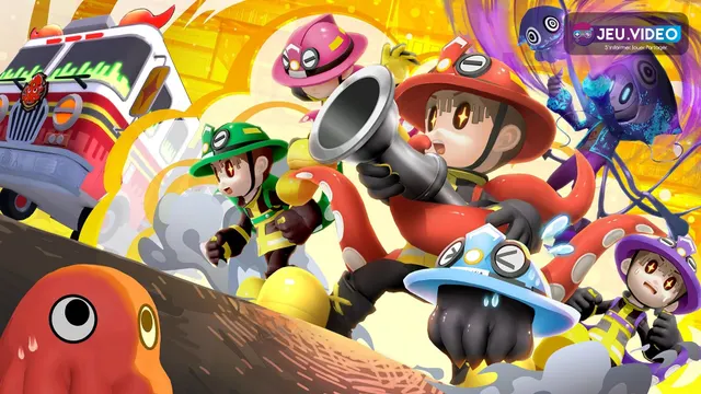 OCTOPinbs sortie avec pompiers poulpes et artistes calamars dans le key art officiel