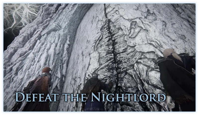 Trois Nightfarers devant un Nightlord dans Elden Ring Nightreign après avoir préparé leur build et leurs objets de soutien