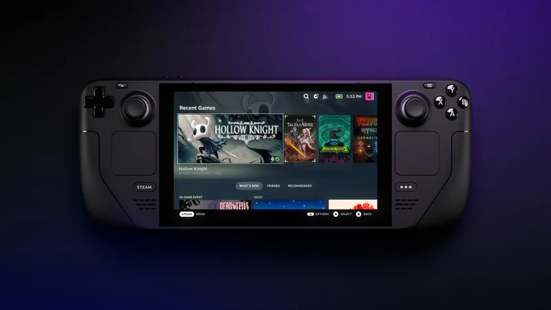 Steam Deck mit der Steam-Galerie auf dem Bildschirm