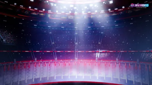 Arène principale de THE FINALS utilisée comme repère visuel pour régler les FPS, la luminosité et la lisibilité avant de jouer