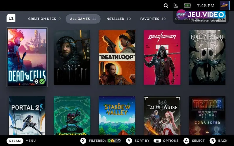 Visuel officiel de Steam Deck OLED réglages utilise comme contexte de gameplay pour la section 1 de l'article