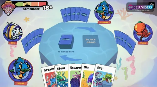 Bannière officielle Steam de Fishbait, jeu de cartes multijoueur de Yomu Labs