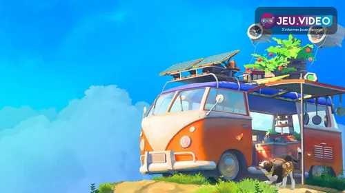 Outbound Game Pass montrant le van aménagé dans un monde coloré