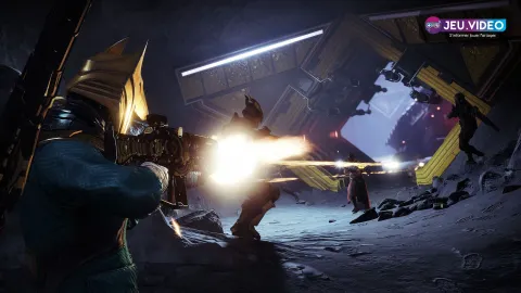 Combat de Destiny 2 montrant un Gardien affrontant des ennemis dans une zone extérieure
