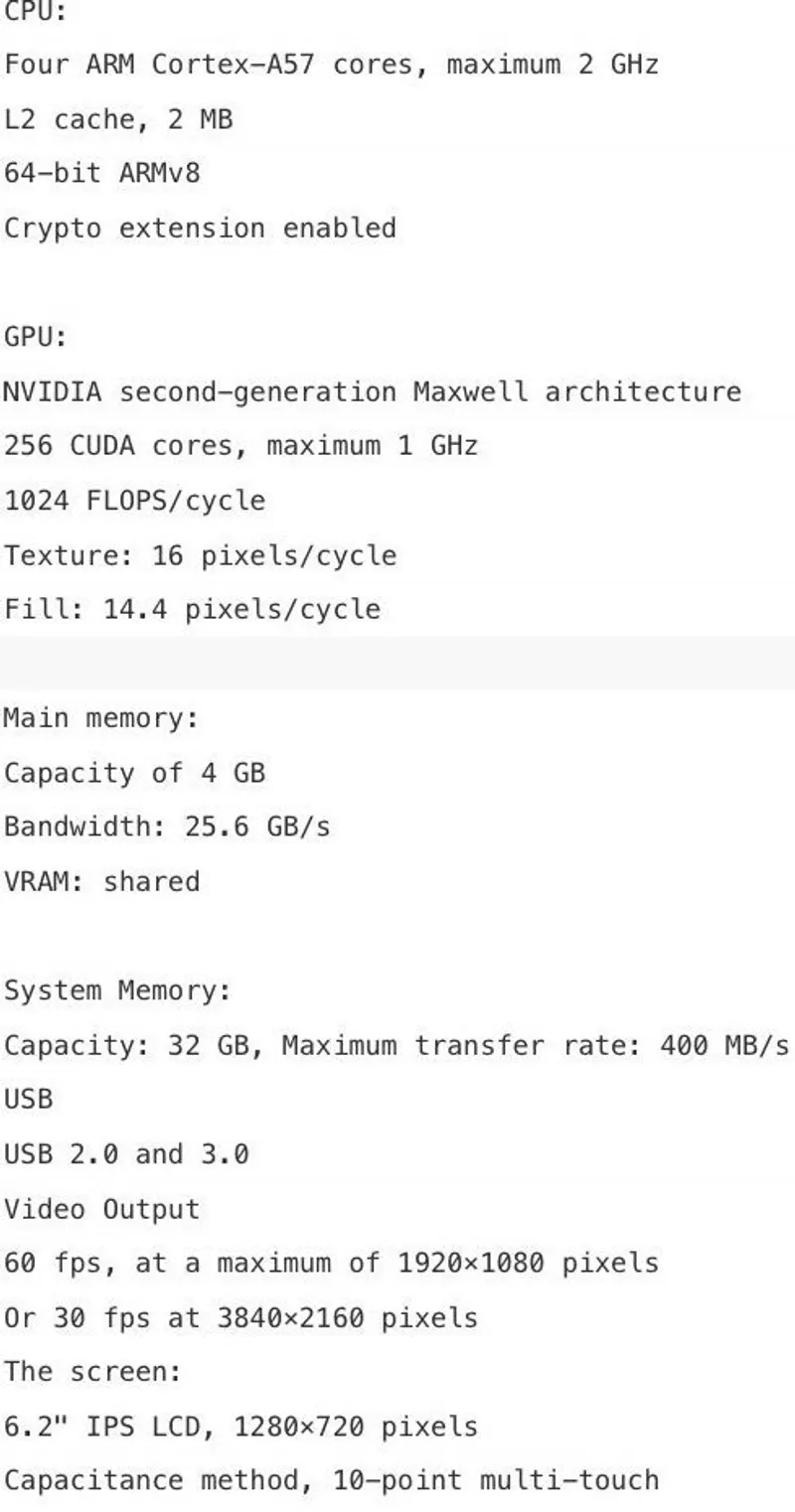 Fiche technique de la Switch ayant fuité