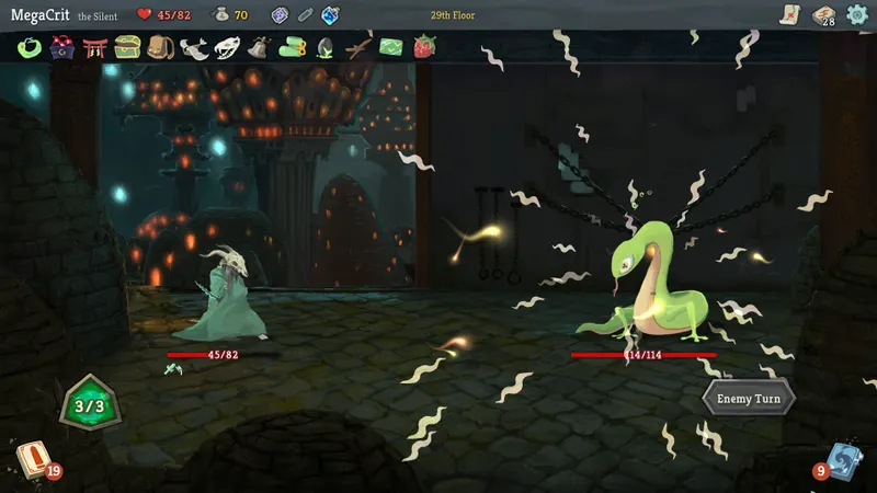 Capture officielle de Slay the Spire montrant le contexte de gameplay pour l'étape 1 du guide joueur