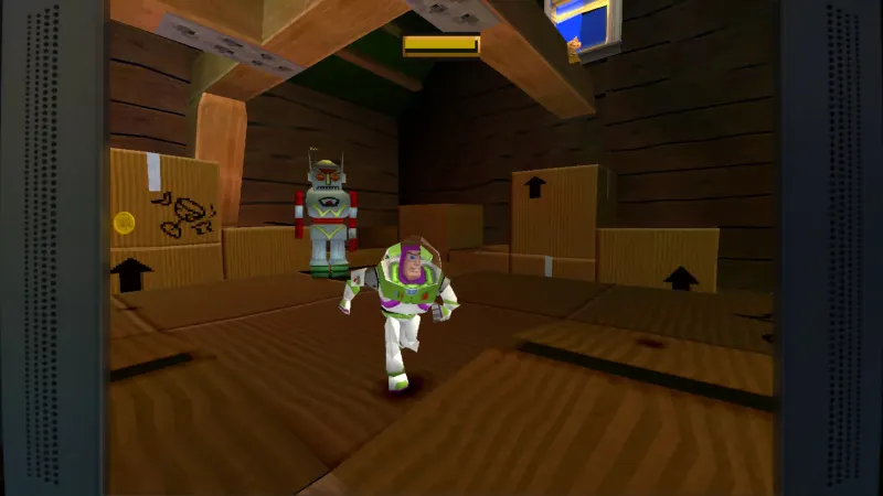 Toy Story Retro Roundup montre Buzz Lightyear dans une scène rétro en 3D