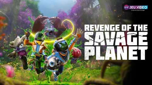 Explorateur de Revenge of the Savage Planet utilisant un outil de mobilité dans un canyon, image de couverture pour un guide débutant