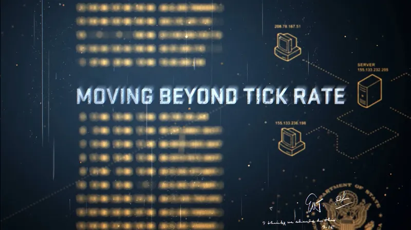 Visuel officiel Moving Beyond Tick Rate de Counter-Strike 2 utilisé pour rappeler de tester les réglages en duel réel