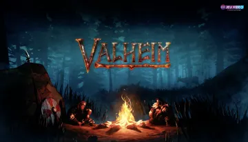Camp de départ de Valheim avec feu et portail pour préparer une progression débutant avant les boss