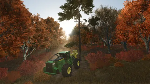 Tracteur dans un champ de Farming Simulator