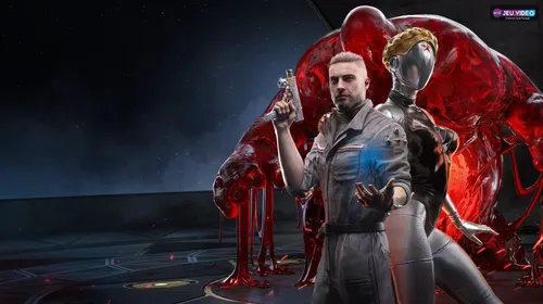 P-3, la Jumelle et une masse de polymère rouge sur le visuel officiel d’Atomic Heart Blood On Crystal