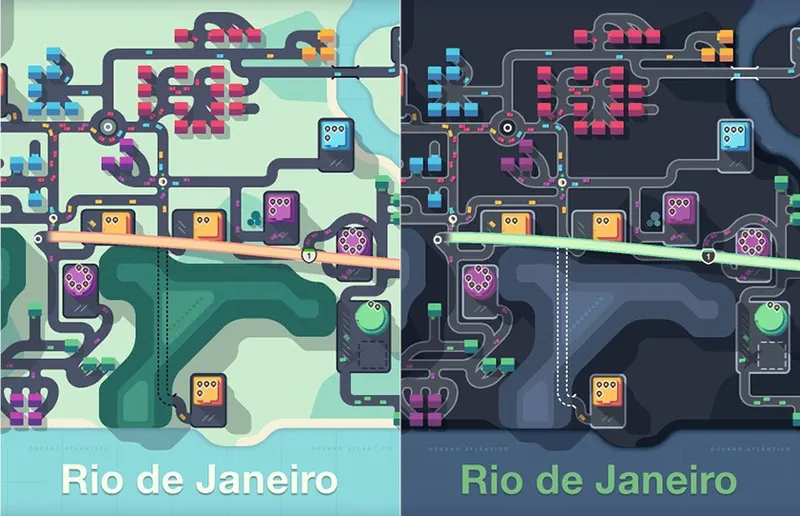 Jour et Nuit dans Mini Motorways