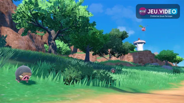 Gourmelet sauvages dans une prairie de Paldea avant une chasse shiny dans Pokémon Écarlate et Violet