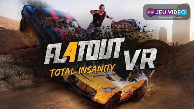 FlatOut 4 VR trailer avec voitures détruites et logo du jeu en accès anticipé