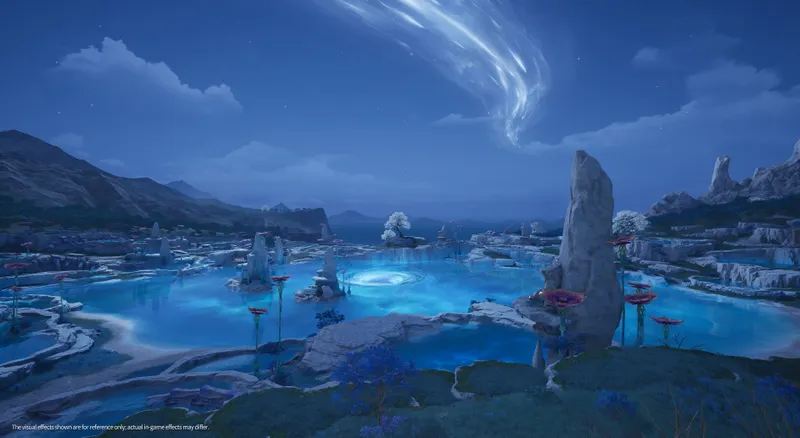 Infinity Nikki version 2.5 montre le Boneyard dans une atmosphère nocturne