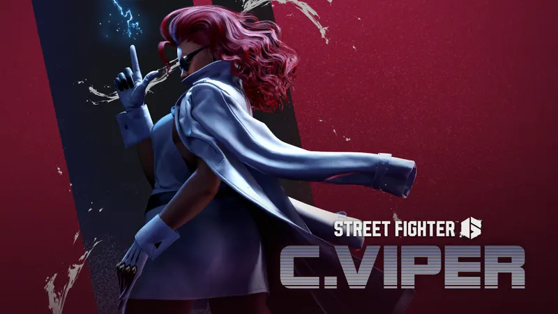Image officielle de Street Fighter 6 avec C Viper pour illustrer les tests de commandes précises en entraînement