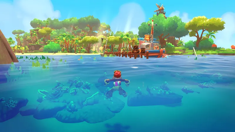Lou’s Lagoon illustrant l’exploration en hydravion entre les îles