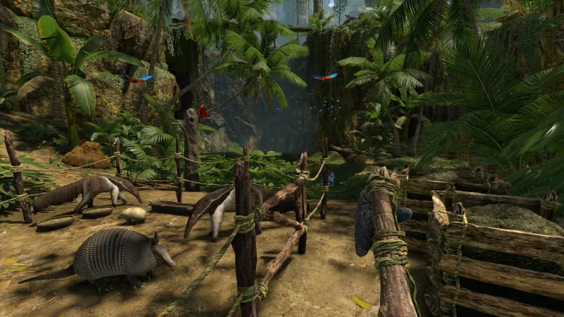 Jungla de Green Hell con un refugio de supervivencia que sirve como punto de partida para una sesión cooperativa en PC