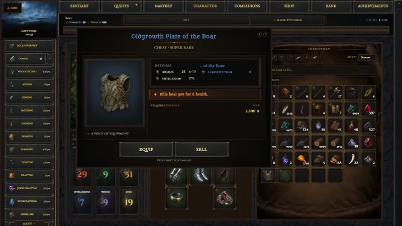 Grim Reach Idle : capture officielle du RPG dark fantasy