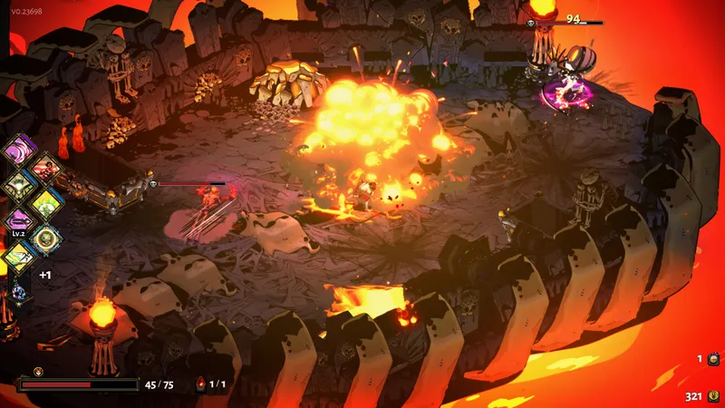 Hades : visuel officiel de gameplay illustrant les informations joueur de la section 3