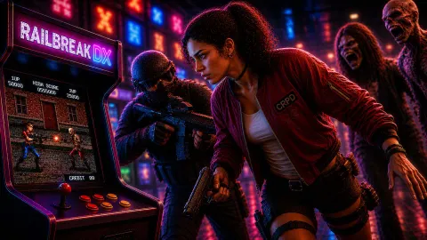 Railbreak DX sortie Xbox, scène d’action de l’apocalypse zombie