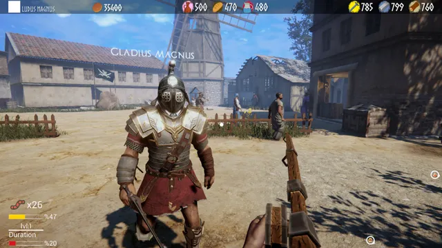 Ludus montrant une école de gladiateurs à développer et des combattants à entraîner