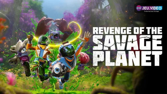 Explorateur de Revenge of the Savage Planet utilisant un outil de mobilité dans un canyon, image de couverture pour un guide débutant