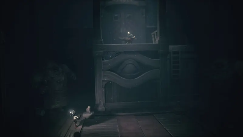 Little Nightmares III montrant une scène de fuite dans le DLC The Backstage