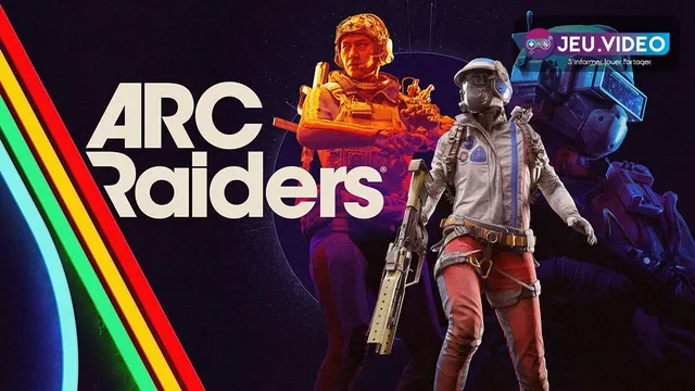 Visuel officiel ARC Raiders avec trois Raiders armés pour illustrer la préparation d'une escouade avant extraction