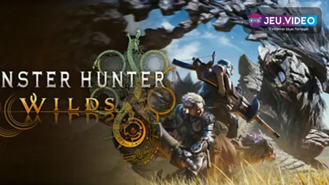 Chasseur de Monster Hunter Wilds devant le logo officiel pour un guide de choix des meilleures armes